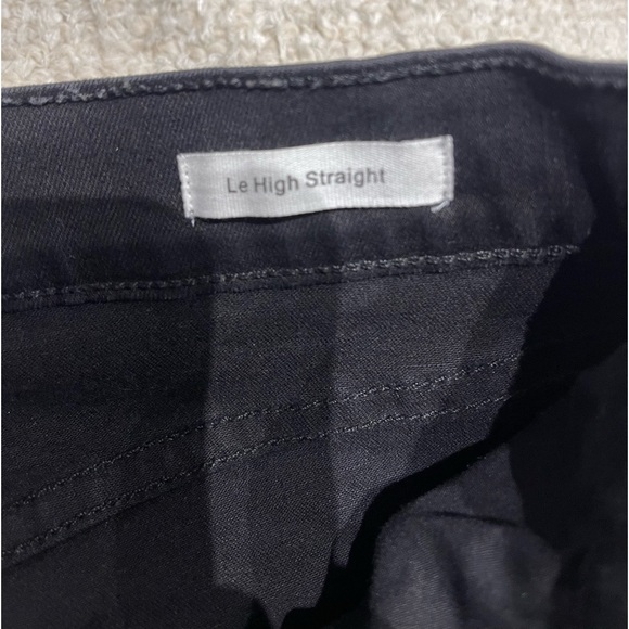 FRAME Le High Straight Feather-Cuff Jeans in Ludlow. - Picture 9 of 12